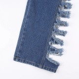 Fashion Holes Washed Loose Jeans GXHF-M80421