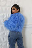 Solid Color Long Sleeve Plush Coat GXHF-M81016