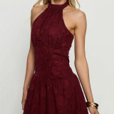 Sleeveless Backless Halterneck Mini Dress GWEN-JWKD46330