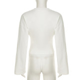 Solid Color Long Sleeve T Shirts GWEN-JWFT38497