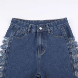 Fashion Holes Washed Loose Jeans GXHF-M80421