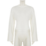 Solid Color Long Sleeve T Shirts GWEN-JWFT38497