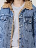 Loose Long Sleeve Fleece Denim Jacket GYXN-20780