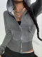 Solid Color Hooded Long Sleeve Sweatshirt Coat GYXN-73122