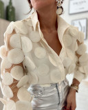 See Through Mesh Long Sleeve Shirt GJMF-97773