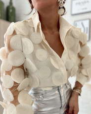 See Through Mesh Long Sleeve Shirt GJMF-97773