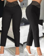 Hollow Out Solid Color Pencil Pants GJMF-97761