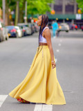 Solid Color High Split Long Skirt ZDF-33103
