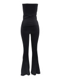 Solid Color Tube Tops Two Piece Pants Set ZDF-31359