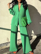 Casual Solid Color Loose Two Piece Pants Set ZDF-33118