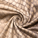 Snake Print Long Sleeve Tops Two Piece Skirts Set GSZM-Q25ST381