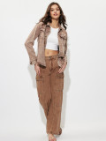 Plus Size Loose Long Sleeve Denim Coats GYXN-YT199