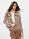 Plus Size Loose Long Sleeve Denim Coats GYXN-YT199