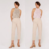 Plus Size Sleeveless Sequin Slim Tops GYOM-8918