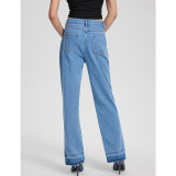 Retro High-Waisted Split Straight Jeans GYXN-15160