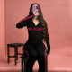 Letter Print Zipper Hooded Sport Pants Suit GSLF-K25S82989
