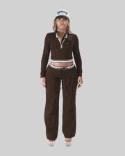 Long Sleeve Contrast Color Two Piece Pants Set YWXS-K25L1447
