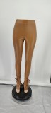 PU Leather Split Micro Flare Pants GYOM-k8705