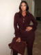 V Neck Long Sleeve Knits Mini Dress GQNF-Y00615DM