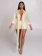 Deep V Neck Solid Color Mini Dress GQNF-Y00342DC