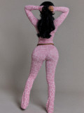 Fashion Print Zipper Two Piece Pants Set GQNF-Y00257SC