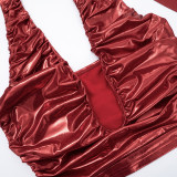 Solid Color Backless Sling Tops Seven-Tenths Pants Set GDSF-J25ST430