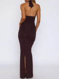 Sexy U Neck Backless Sling Maxi Dress GQNF-Y00223DC