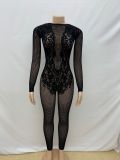 Backless See Through Knits Jumpsuit GQNF-F00011Q