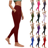 Solid Color Pockets Sport Pants GYZY-6693
