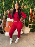 Sport Fitness Solid Color Two Piece Pants Set SFY-815