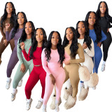 Sport Fitness Solid Color Two Piece Pants Set SFY-815