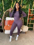Sport Fitness Solid Color Two Piece Pants Set SFY-815