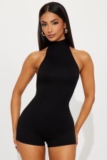 Sleeveless Backless Halterneck Romper SHD-9590