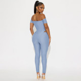 One Shoulder Solid Color Jumpsuit MXBF-J25JP432