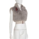 Sleeveless Furzzy Zipper Tops GDSF-C25TP258