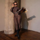 Leopard Print Long Sleeve Slim Jumpsuit SHD-9594