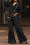 Plus Size Solid-Color Thickened Suede Two-Piece Pants Set BGN-BN318