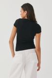 Solid Color U Neck Knits T Shirt GWLS-202402