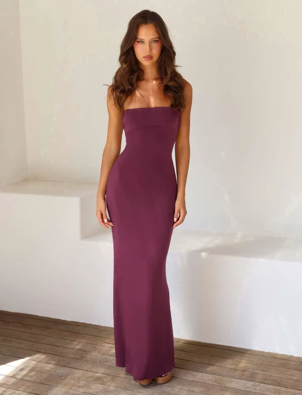 Sexy Sling Solid Color Backless Maxi Dress GWLS-202403