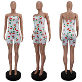 Sexy Print Slim Tube Top Romper GWLS-LD201060