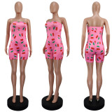 Sexy Print Slim Tube Top Romper GWLS-LD201060