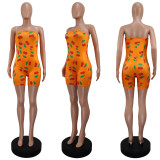 Sexy Print Slim Tube Top Romper GWLS-LD201060