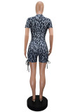 Leopard Print Short Sleeve Romper GWLS-LD201058