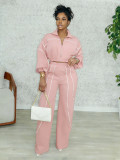 Contrast Color Straight Sport Pants Two-Piece Set SFY-827