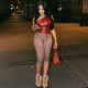 Slash Neck Sleeveless Tight Fifth Pants Two Piece Set GZJQ-K25S87070