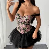 Print Tie Up Backless Sling Bandage Tank Top GOMN-71136