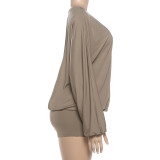 Solid Color Backless Tight Romper GZJQ-K25Q87084
