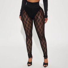 Lace See Through Casual Pants MXBF-J25PT457