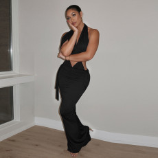 Sexy Hollow Out Backless Maxi Dress GSZM-C25DS453