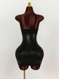 Deep V Neck Solid Color Sling Mini Dress GXIY-K25L1825